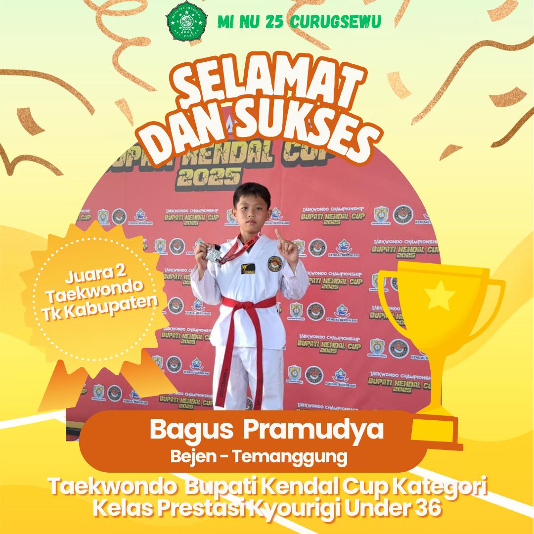 Juara II Kategori Kelas Prestasi Kyourugi Under 36 pada Bupati Kendal Cup Cabang Taekwondo
